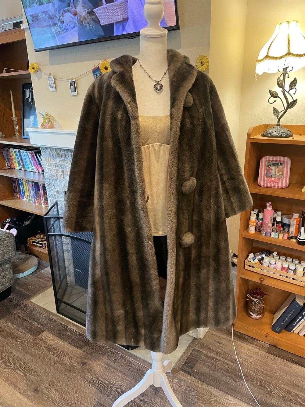 faux mink vintage coat